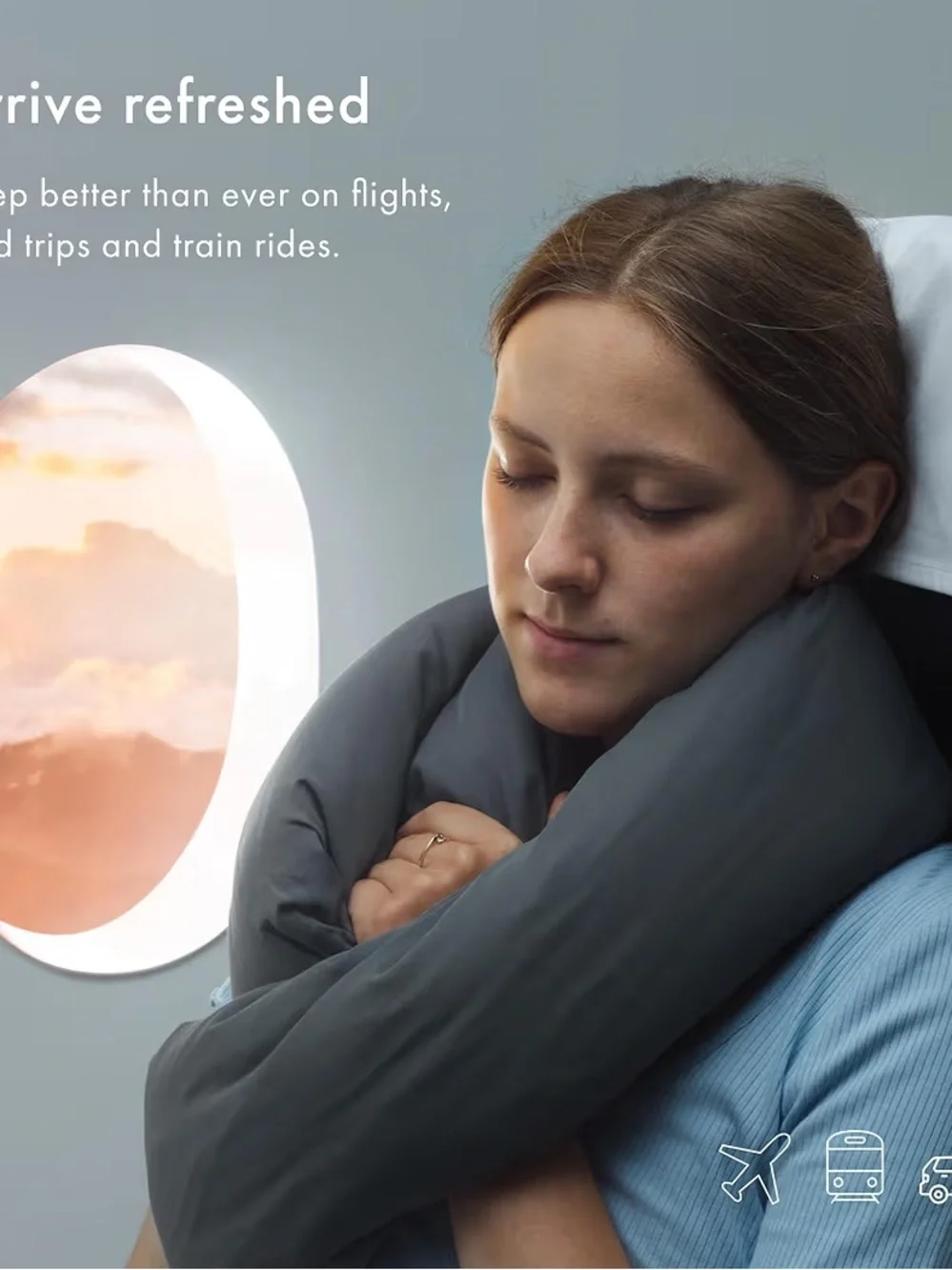 Infinity Pillow Travel Neck Pillow Versatile Soft 360Support Scarf Midnight Grey